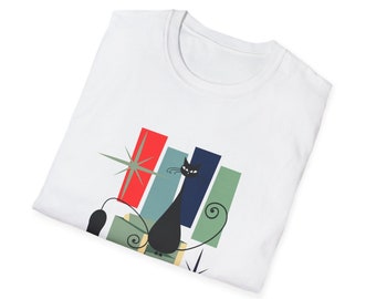 Atomic Cat T-Shirt, Mid Century Modern, Retro 50s 60s Style