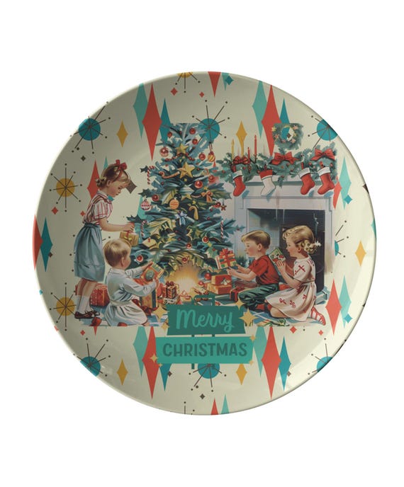 Dinner Plates Retro Christmas Plates Vintage Pfaltzgraff Christmas