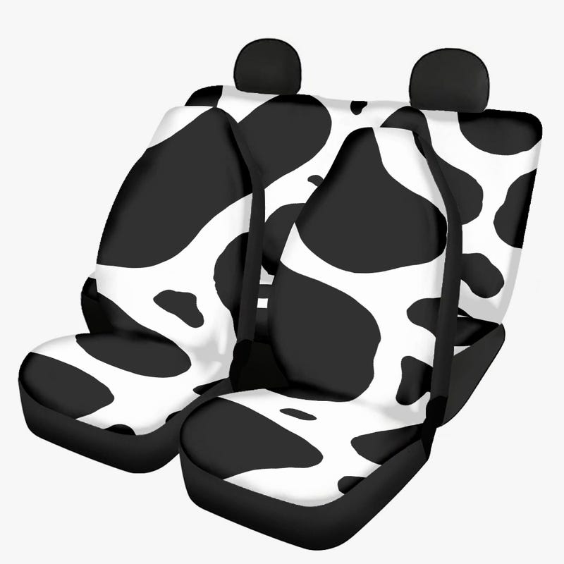 Cow In Green Grass Print Pet Car Seat Cover main image 1