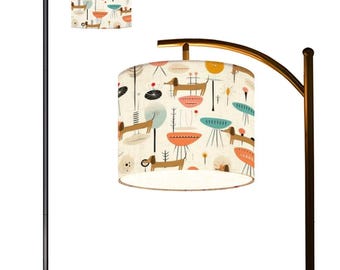 Mid Century Dachshund Arc Floor Lamp: Retro MCM Lighting (Made in USA)