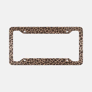 Leopard Print License Plate Frame, car decoration, new car gift, animal plate frame