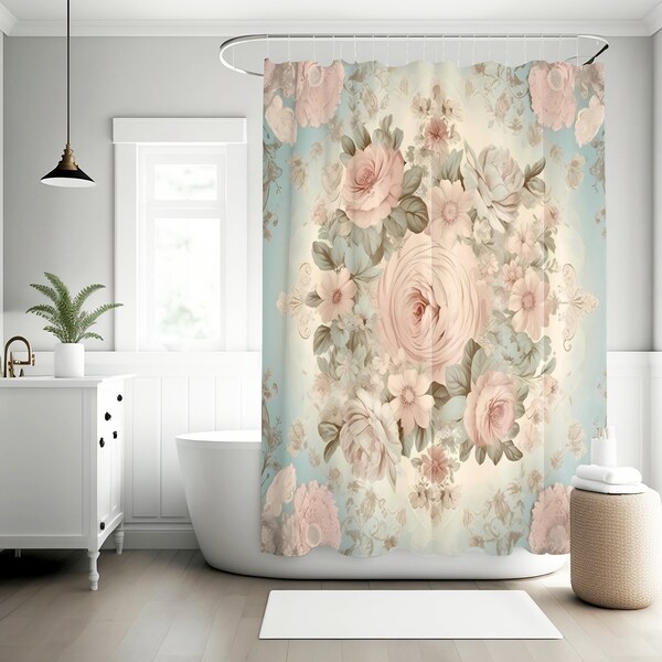 Pink Shower Curtain - Etsy