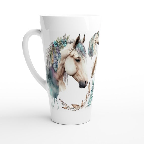 Grande tazza per amante del cavallo latte, sovradimensionata, alta,  proprietario del cavallo, proprietario dell'animale domestico, equestre,  cavaliere, grande tazza da caffè in ceramica da 17 once -  Italia