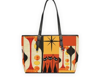 Borsa a tracolla Atomic Cat, design retrò Mid-Century MCM