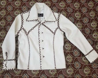Elvis Presley Emperor suit Two Pieces Beige Real Leather Suit Handmade