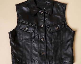 Men Genuine Leather Black Vest, Cafe racer vest, biker vest, motorbike vest, summer vest