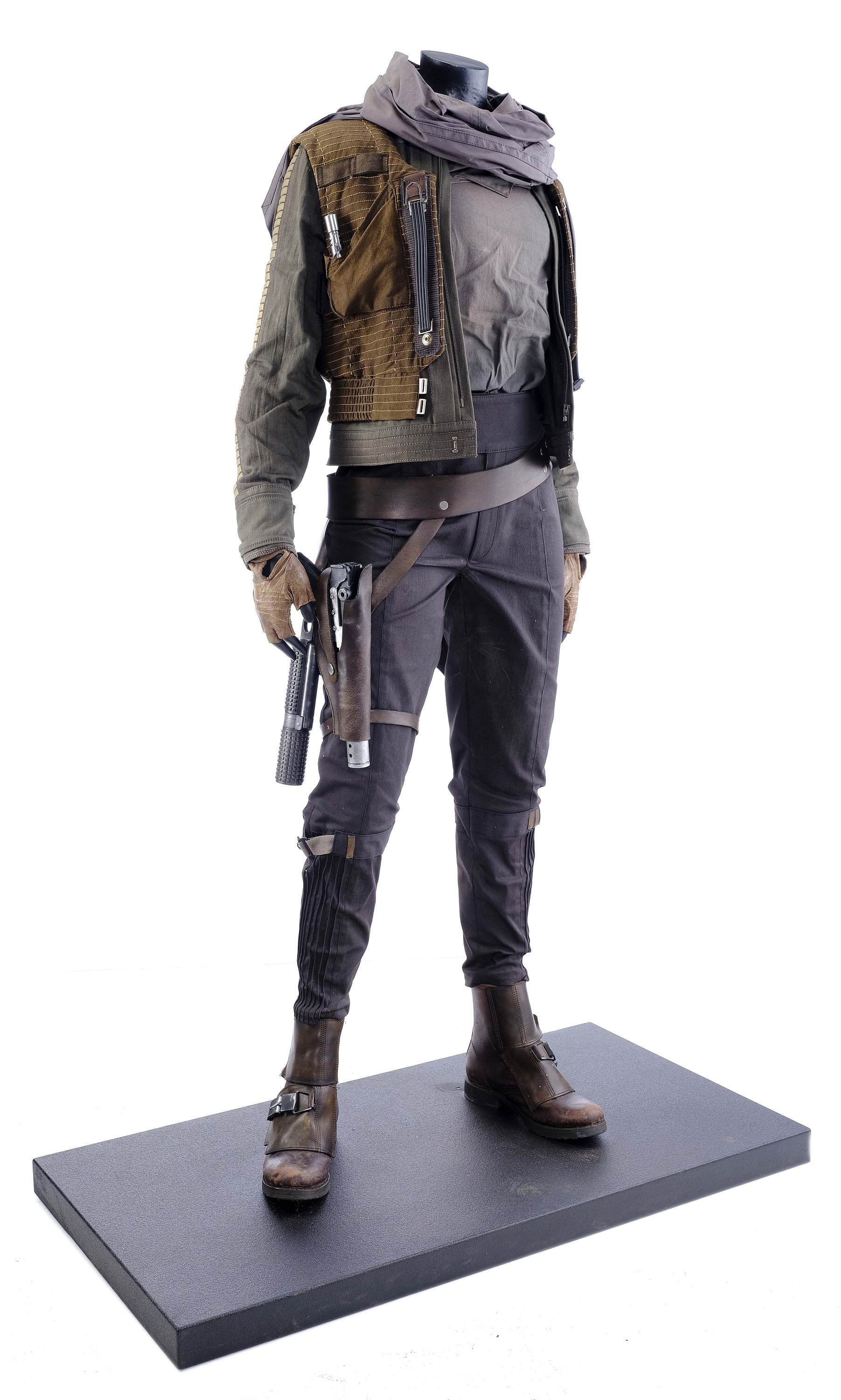 Rogue One A Star Wars Story Jyn Erso Cosplay Grey Jacket Vest Trouser Scarf Costume Etsy