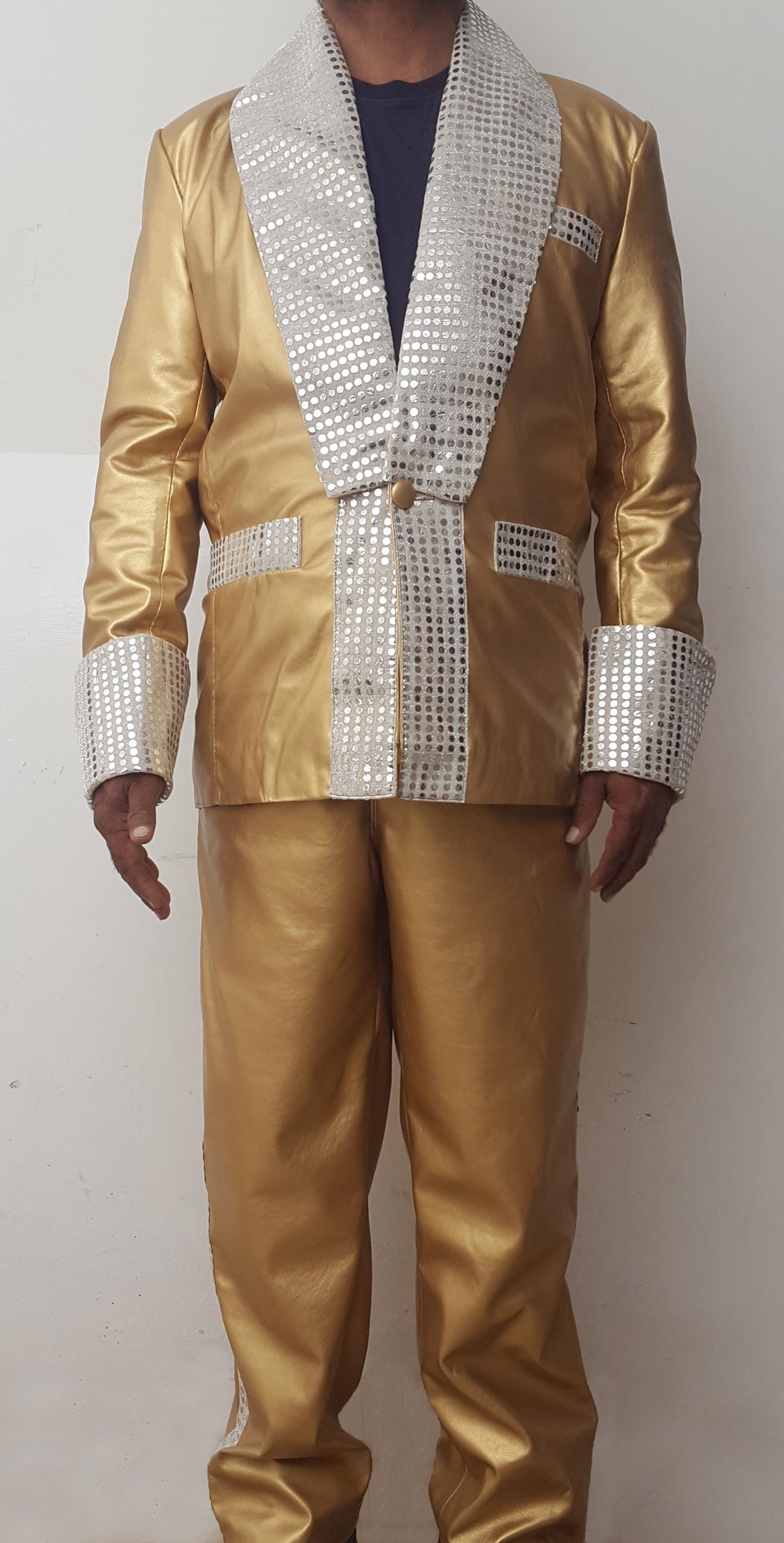 Découpe Carton Taille Réelle Elvis Presley Costume Lamé Or - Neuf Avec Support Mini Offert