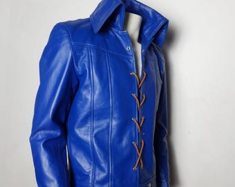 Elvis Presley Lambskin Blue Leather Tribute Artist Suit