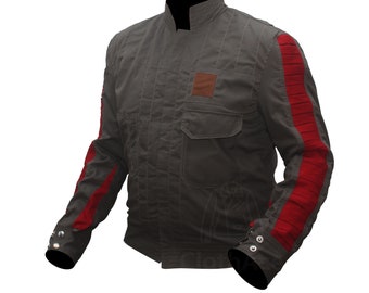 Rogue One Story Jyn Erso Jacket in grey red strips color cosplay handmade