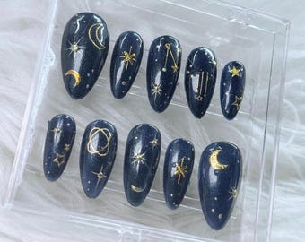 Juego de uñas Celeste Star & Moon