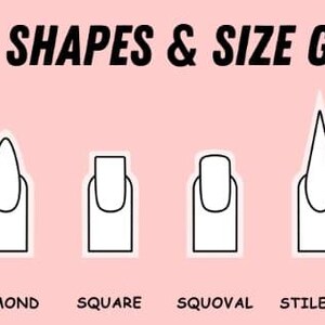 Puede incluir: Una gu&iacute;a de diferentes formas de u&ntilde;as, incluyendo ovalada, almendra, cuadrada, squoval, stiletto y ata&uacute;d.