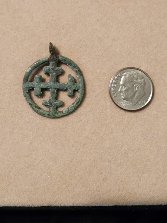 Medieval Bronze Crusaders Cross in Wheel Ancient … - image 3