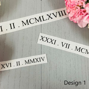 Personalised Iron On Vinyl Roman Numerals