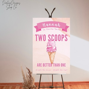 TWEE LEPELS zijn beter dan één tekensjabloon babyshower, poster babyshower tweeling afdrukbare, foam poster, volledig aanpasbaar