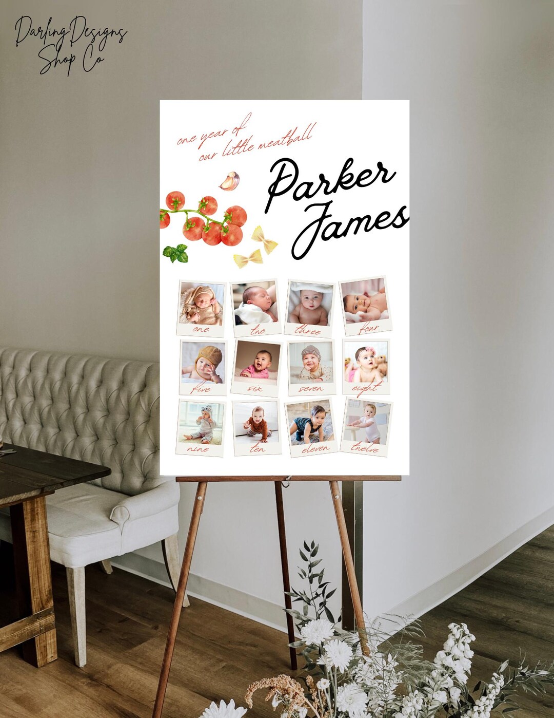 HOLY RAVIOLI FIRST Birthday Picture Sign Template, Our Little Meatball ...
