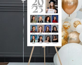 PHOTOS GRADUATION PARTY Graduation Photos Poster Template, 13 School Picture Poster, Printable Foam Board Poster, Fully Customizable