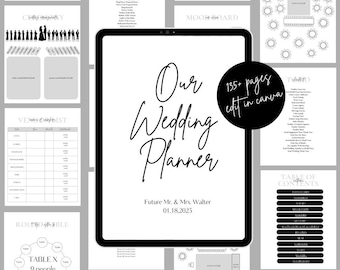The Ultimate Modern Wedding Day Planner and Day of Binder Template, Edit in Canva, Print or PDF and send to Vendors, Fully Customizable