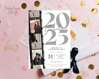 FILM PHOTOS GRADUATION Party Invitation Template, Graduate, Graduation Announcement, Invite or Evite, Printable, Fully Customizable