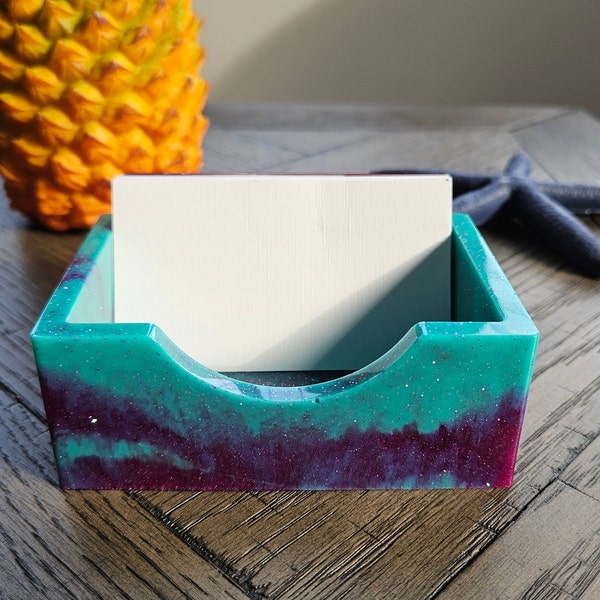 Unique Resin Business Card Holder Desk Accessory Gift for Office Decor