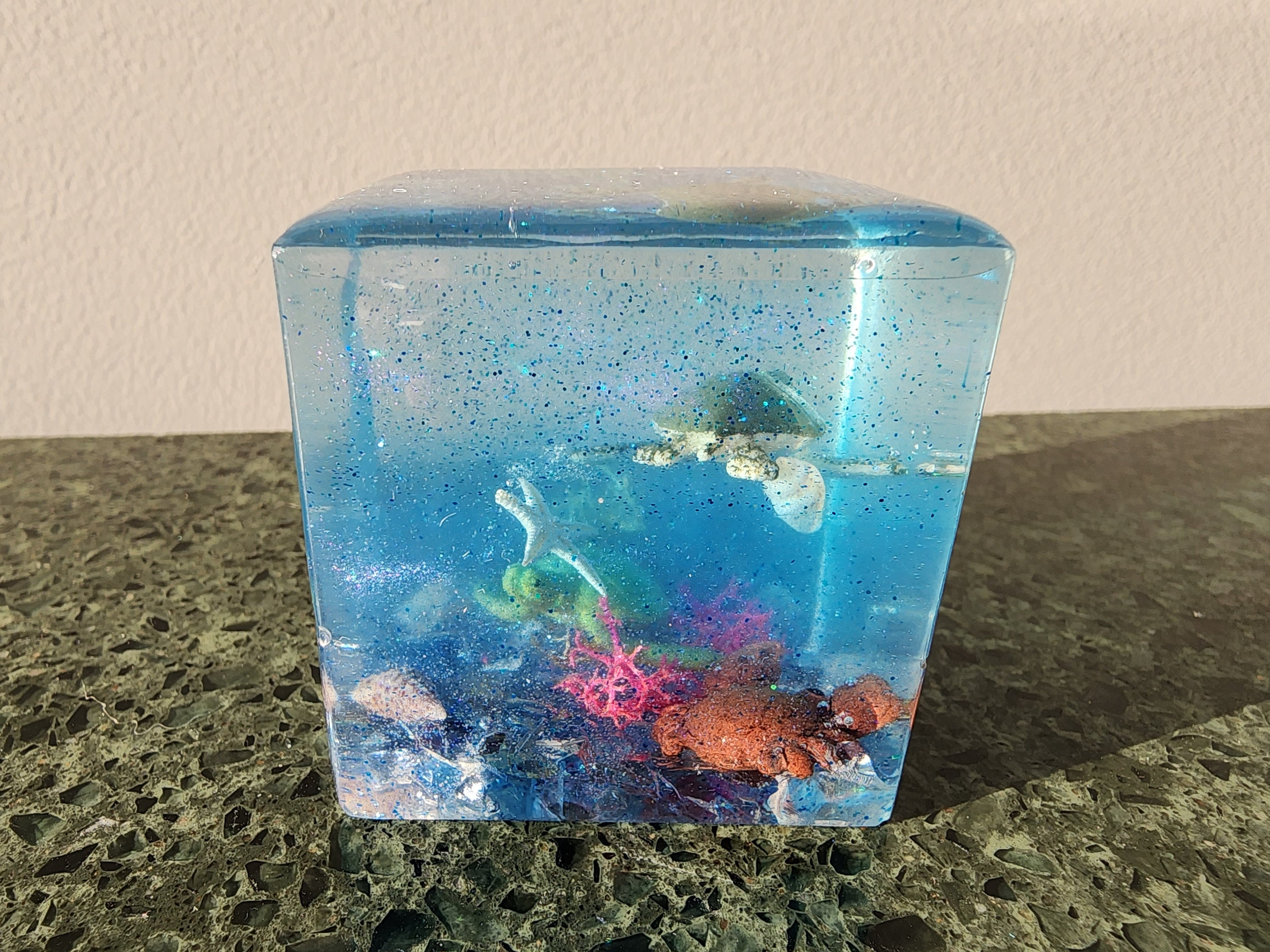 Turtle Cube Ocean Resin Turtle and Lobster Cube - Etsy