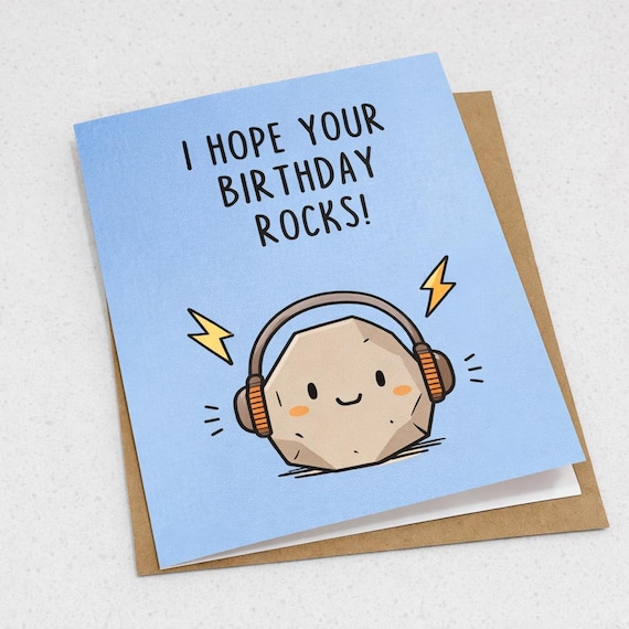 I Hope Your Birthday Rocks Card, Funny Rock Birthday Card