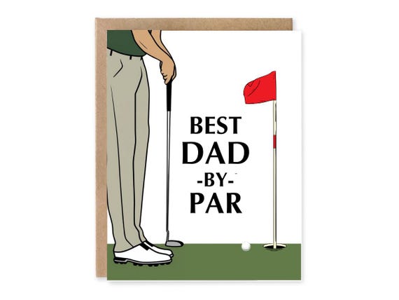 Best Dad By Par - Golf Father’s Day Card, Golf Birthday Card