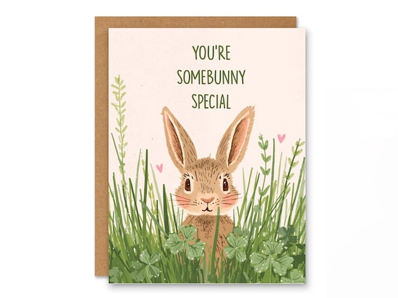 You’re Somebunny Special Card, Cute Bunny Greeting Card, Spring Easter Card, Romantic Bunny Card, Anniversary Card