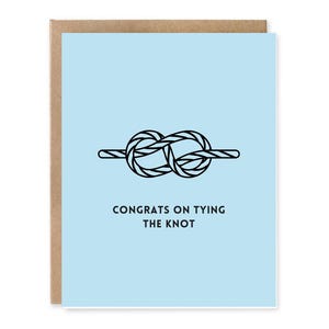 Faire le noeud - carte de mariage - carte de mariage drôle - aventure de mariage - carte de mariage de félicitations