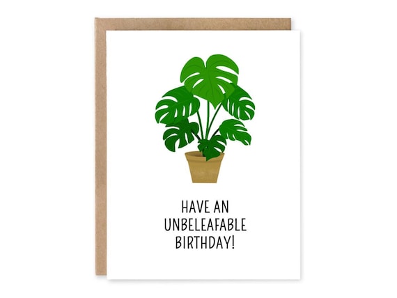 Monstera Plant Birthday Card