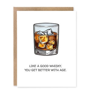 Cartes d'anniversaire pour homme - Cartes d'anniversaire drôles pour papa - Carte d'anniversaire whisky pour vieil homme - Cartes d'anniversaire pour grand-père - Carte d'anniversaire pour mari bourbon