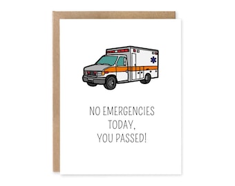 Paramedic Graduation Card, Emergency Services Graduate, Handmade