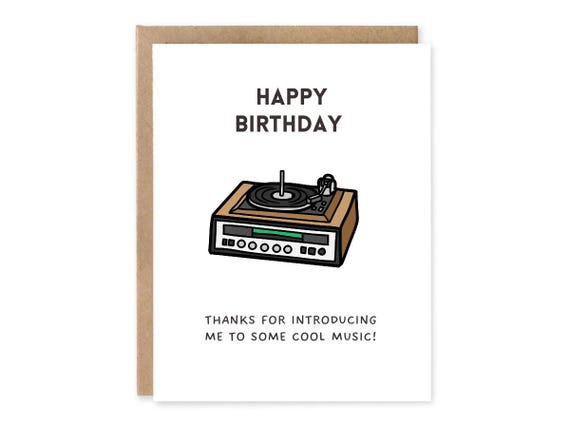 Awesome Birthday Card For Vinyl Collector - Classic Retro Turntable Record Player Birthday Card - Birthday Card For Grandpa or Dad or uncle