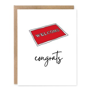 Tapis de bienvenue, carte de félicitations, cadeau de pendaison de crémaillère