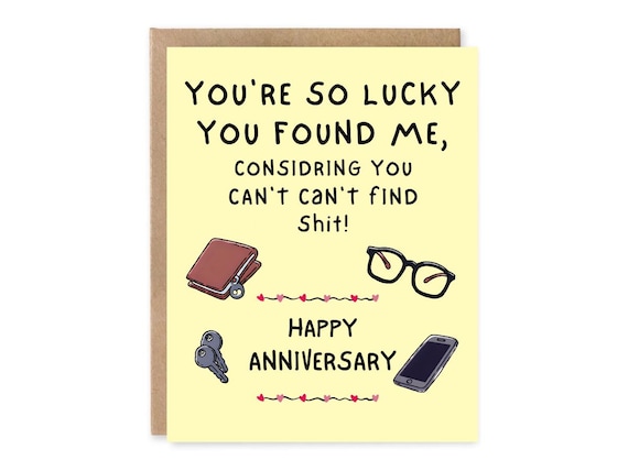Funny wedding anniversary card for husband, Funny anniversary card for boyfriend, anniversary gift for him, first anniversary card, husband