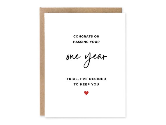 1 Year Anniversary Card, 2nd Anniversary Card, years down card, 1 year Anniversary Gift for Husband, Him, Wife, Her, Funny. Card Anniversary