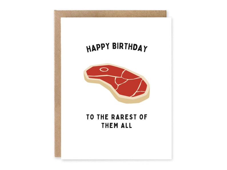 Funny Steak Birthday Card, Birthday Gift for Dad or Boyfriend Funny Birthday Card Birthday Card ...