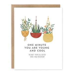Carte d'anniversaire drôle de plante d'intérieur / Carte d'anniversaire sarcastique / Carte d'anniversaire hilarante / Carte d'anniversaire drôle / Carte d'anniversaire de plante d'intérieur