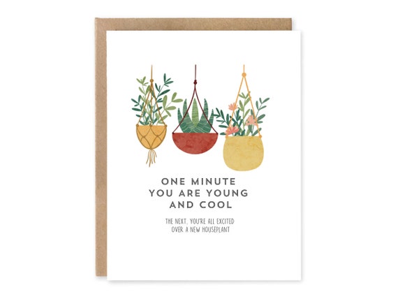 Funny House Plant Card  Birthday Card / Sarcastic birthday card  / Hilarious birthday card / Funny Birthday Card / House Plant Birthday Card