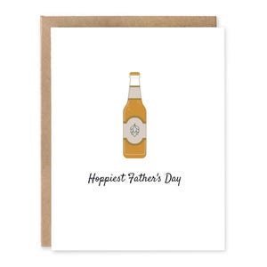 Carte Fête des pères, le papa le plus houblonné, jeu de mots sur la bière