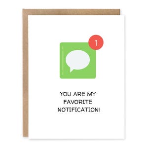 Notification Vous êtes ma carte relationnelle préférée, carte interurbaine