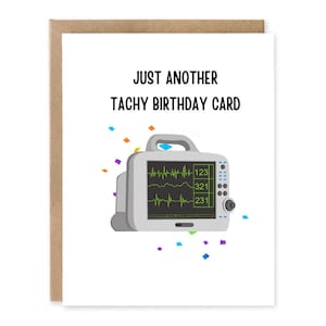 Parabéns Engraçados Apenas mais um Cartão de Aniversário de Taquicardia | Cartão de Taquicardia || Aniversário de Médico/Enfermeiro/Paramédico | Humor de Cardiologia