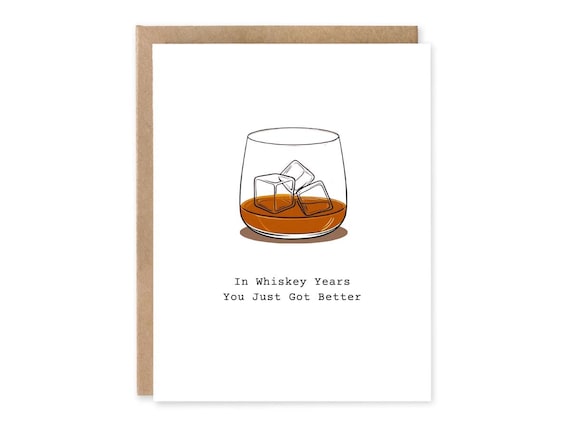 Whiskey Birthday Card, Birthday Card for Him, Dad Card, Card from Wife