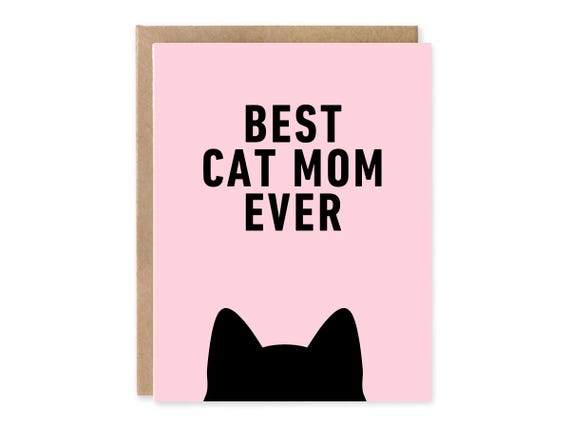 Best Cat Mom Ever, Mother's Day, Birthday Card From The Cat, Cat Dad Card, Card From Cat, Cat Mom Card Personalised, Best Cat Mom Ever