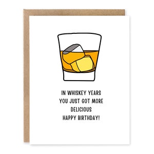 Carte d'anniversaire whisky pour lui - carte de voeux drôle - carte d'anniversaire pour petit ami - carte d'anniversaire, on the rocks, jeu de mots nourriture, carte de voeux,