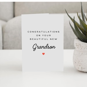 Carte personnalisée nouveau petit-fils, carte nouveaux grands-parents, carte bébé garçon, carte nouveau bébé garçon, félicitations aux grands-parents, carte nouveau-né