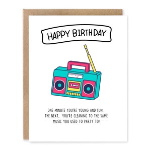 Née dans les années 1970, née dans les années 1980, cadeaux musique des années 1980, carte d'anniversaire hilarante / carte d'anniversaire amusante pour elle / carte d'anniversaire
