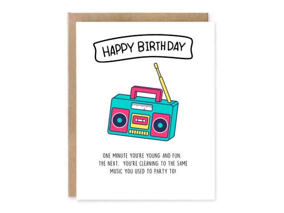 Born in the 1970s, Born in the 1980s, 1980s music gifts, Hilarious birthday card / Funny Birthday card for her /  Birthday Card
