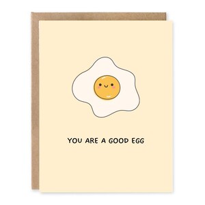Vous êtes un bon oeuf, jolie carte de remerciement, carte oeuf, carte de remerciement, carte de nourriture, jolie carte de jeu de mots