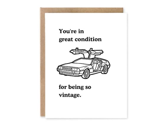Birthday Card, You're In Great Condition For Being So Vintage Greeting Card, Fathers Day, Funny Greeting Card from wife